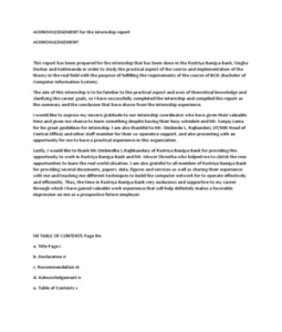 ACKNOWLEDGEMENT for the Internship Report ACKNOWLEDGEMENT for the Internship Report