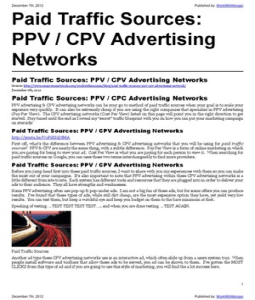 Paid Traffic Sources: PPV / CPV Advertising Networks255 Paid Traffic Sources: PPV / CPV Advertising Networks255