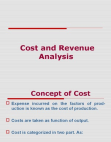 Cost & Revenue Analysis