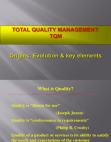 TQM Origins, Evolution & Key Elements