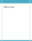 MIS for Sales