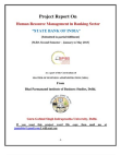 Human Resource Management in Banking Sector  in   “STATE BANK OF INDIA by Prince