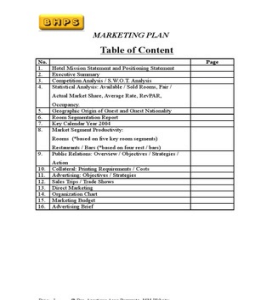 Marketing Plan Template on Hotel Marketing Plan Template