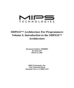 Mips Architecture on Mips Architecture For Programmers Vol1