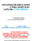 10. Sınıf Kimya 4. Ünite: Maddenin Hâlleri