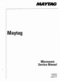 Maytag CME900 Microwave Service Manual