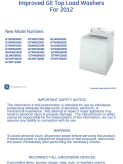 GE Top Load Washers Service Manual (2012 Improved)