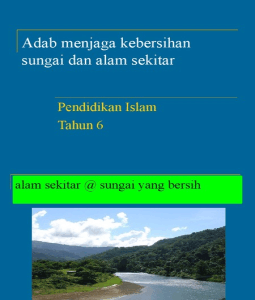 Adab Menjaga Kebersihan Sungai Dan Alam Sekitar