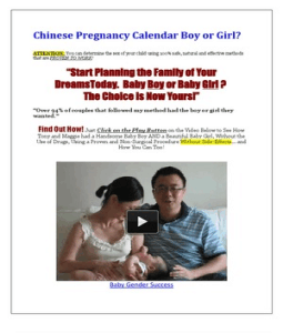 Chinese  Girl Calendar on Chinese Pregnancy Calendar Boy Or Girl