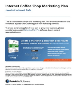 Marketing Plan  Coffee Shop on Internet Coffee Shop Marketing Plan