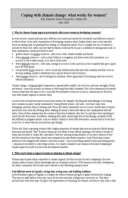 Coping with Climate Change: What works for women?