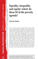 Equality, Inequality, and Equity: Where do these fit in the poverty agenda?