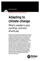 Adapting to Climate Change: What's needed in poor countries, and who should pay