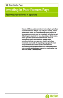 Investing in Poor Farmers: Rethinking how to invest in Agriculture