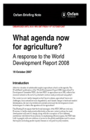 What Agenda Now for Agriculture? A response to the World Development Report 2008