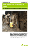 Urban Poverty and Vulnerability in Kenya: The urgent need for co-ordinated action to reduce urban poverty