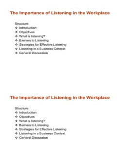 Barriers to Listening Barriers to Listening