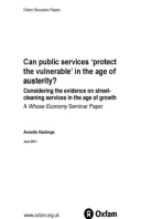 Can Public Services ‘Protect the Vulnerable’ in the Age of Austerity? Considering the evidence on street-cleaning services in the age of growth